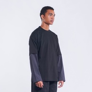 Kaos Oversize Bold Neck Long Sleeve Double Layer