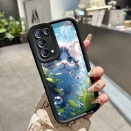 Casing HP OPPO Reno 5 OPPO Reno 5K Case Cat Pattern Case HP Protective Softcase Simple Double Soft Silicone Protector New Case