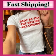 BODY SO TEA THE ARE COMING Women's Crop Top l y2kbaby BabyTee