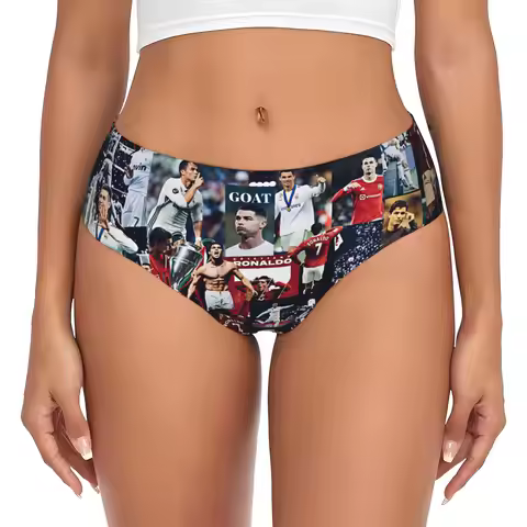 Football C-CR7 C-Cristiano R-Ronaldo Soccer Briefs Underwear Women's Breathable Stretch Panties