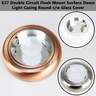3H Lampu Siling Downlight 786/908/886 Bulat E27 Litar Berganda Double Casing c/w Penutup Kaca