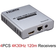 4K 60Hz 4X4 HDMI Matrix Extender HDMI 2.0 4X4 Matrix ผ่าน Cat5e cat 6 Rj45 เครือข่ายอีเธอร์เน็ต สายเ