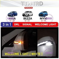 AXIA BEZZA MYVI Car Model Dragon Scale Side Mirror Smoke Led With Signal Running Indicator DRL Signa