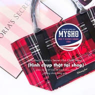 [Tote-100] Red Checkered Tote Bag with size: 39x29x16cm - Purchased in the US