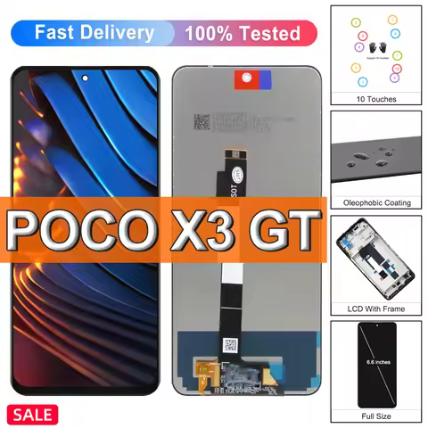 6.6" For Xiaomi POCO X3 GT 21061110AG LCD Display Touch Screen Panel Digitizer For POCO X3 GT LCD Re