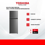 Toshiba GR-RT412WE-PMY(58) 360L 2 Doors Inverter Refrigerator (Maya Gray)/Peti Sejuk/ 冰箱