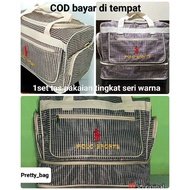 1 Set seri warna Tas polo sport tingkat isi 3 pis / Travel bag tingkat / Tas pakaian jumbo / Tas spo
