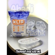 THINWALL OVAL 450 ML THINWALL OVAL SQUARE/ THINWALL 450 LUNCH BOX ML (25 pc) Food Container Bekas Ma