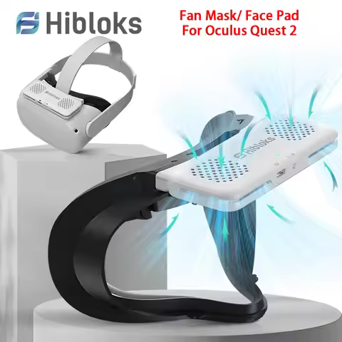 Hibloks VR Mask For Quest 2 Fan Cooler Facial Interface Face Pad Radiator Relieve Lens Fogging for O