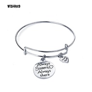 WSP_Always Sister Always There Letter Friendship Bracelet Expandable Bangle Jewelry