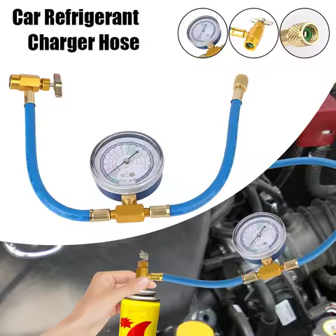 Car Air Conditioner Refrigerant R134a R12 R22 Charger Hose 3000PSI Pipe Pressure Gauge AC Freon Refu