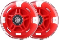 Rear 80mm Light Up White Flashing 3-Wheeled Kid Scooter Replacement Wheels Compatible with Micro Glo