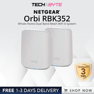 Netgear Orbi RBK352 Whole Home Dual Band Mesh WiFi 6 System