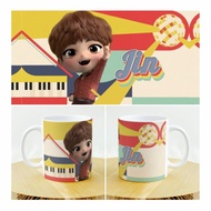 BTS Cartoon Tiny Tan JIN Mug | JIN BTS Glass Mug