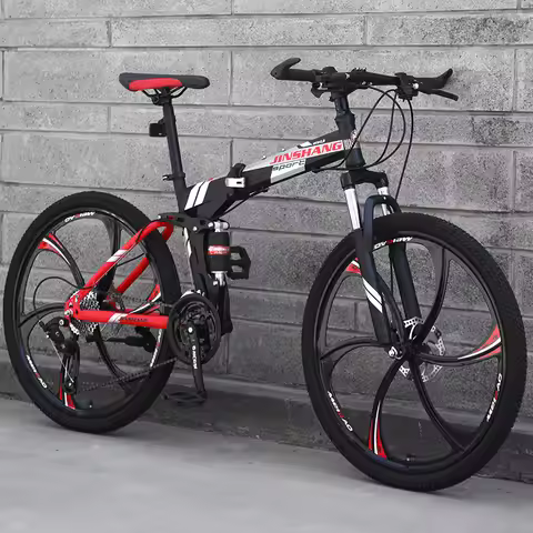 21 24 Speed Carbon Steel Frame 27.5-inch 26-inch 20-inch Wolf's Fang Bicycle Folding Foldable Mounta
