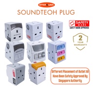 [2Year Warranty] Soundteoh 3 Way Multi Adaptor 3 Way Multi Plug With Switch Electrical Plug