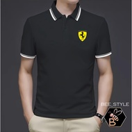 Men's Yellow Ferrari Logo Collar T-Shirt T-Shirt/ Yellow Ferrari List IIPOLO Men's T-Shirt/ POLO Shi