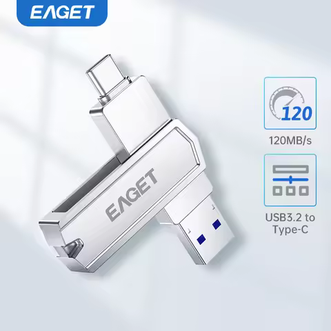 Eaget USB 3.2 Flash Drive 1TB 512G 256G 128GB 64GB BUSB C Type C Usb 3.2 Flash Drive for iPhone 15 H