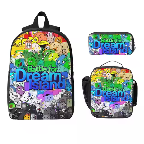 BFDI Cast 2024 Backpack Student Boys Girls BookBag School Bag Laptop Shoulder Bags 3ps Insulated Lun