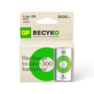 超霸 - GP綠再 D型 3000mAh 充電池 (2粒裝) | NiMH | 即開即用 | 環保可持續之選
