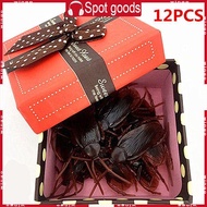 WIN 12pcs Funny Realistic Cockroach Spoof Bug Trick Toy Magical Prank Toy for Adult Anxiety Relief A