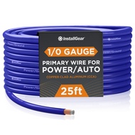 InstallGear 1/0 Gauge Wire (25ft) Copper Clad Aluminum CAA - Primary Automotive Wire, Car Amplifier 