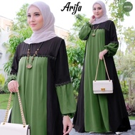Baju Trend Kekinian ARIFA DRESS BO Bahan CERUTY Gamis Dress Kondangan Terbaru Gamis Ceruty Babydoll