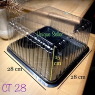 Mika Cake Tray 28 cm Tinggi 15 cm KOTAK / CT 28 KOTAK / Mika Kue Tart 28 cm KOTAK / Mika Tumini Diam