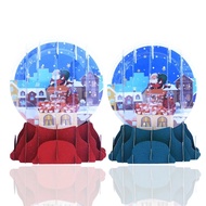 3D Pop Up Christmas Card Snow Globe Greeting Cards Holiday Xmas Gift for Friends Greeting Cards