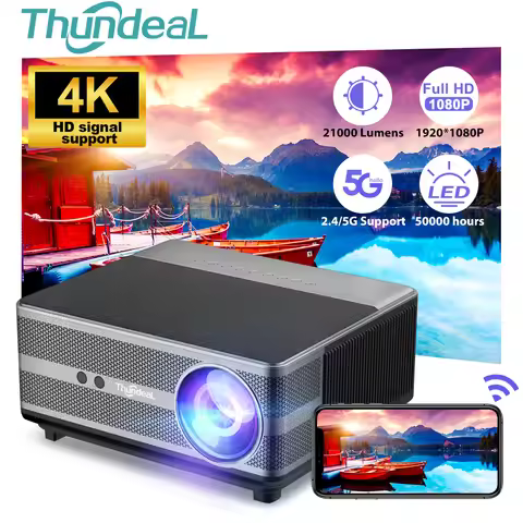ThundeaL Full HD 1080P Projector TD98 WiFi LED 2K 4K Video Movie Beam TD98W Android Projector PK DLP