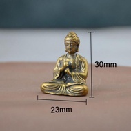 Pure Copper Tathagata Buddha Small Handle Piece Pocket Buddha Mini Buddha Crafts Gift Ornaments Bras
