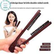 GentleHappy V-Shape Straightening Comb Paddle Brush Anti-Static Boar Bristle And Wooden Handle Hair 