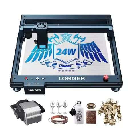 【New】LONGER B1 20W Laser Engraver 24W Laser Power High Speed Engraving w/Smart Air-Assist System Sup