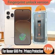 1- 2 Pcs Simple Paste Anti-spy Tempered Glass Privacy Screen Protector For Honor 600 Pro 5G Protecti