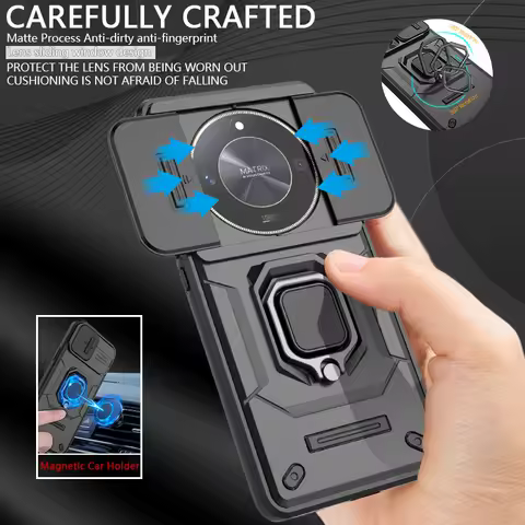 For Honor X9b Case Metal Ring Holder Slide Camera Protection Phone Case For Honor X9b X9a Honor X9b 