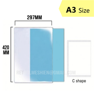 Super Thick Waterproof Clear A3/A4/F4 Soft File Holder L/U/C Shape File Thickness 0.18mm (Brand: Eas