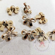 28L (18mm) Thick Gold Ribbon Buttons Luxury Gold Ribbon Mushroom Buttons Rosegold Gold Ribbon Button