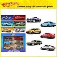 Hot Wheels 6-Pack Diecast Car Models, European Luxury Cars: Porsche, BMW 507, Mercedes-Benz 190E, Vo