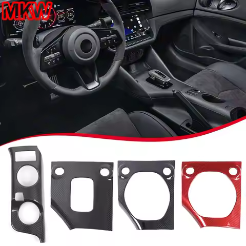 For Nissan 400Z Z RZ34 Fairlady Z 2023-2026 Real Carbon Fiber Car Central Water Cup Holder Panel AC