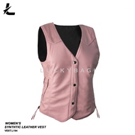 Women's Vest Women's Leather Vest Synthetic Leather Knit Vest Women's Leather Vest