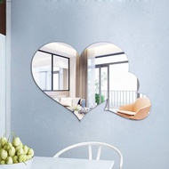 NEEDWAY Heart Shaped Mirror Stickers, 3D DIY Acrylic Wall Stickers, Portable Heart Shaped Mirror Surface Design Self-adhesive Heart Art Mural Decorative Stickers