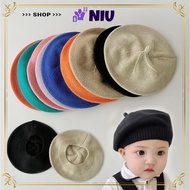 NIU Kids Berets, Warm Knitted Baby Beret Hat, Multicolour Soft Autumn Winter Cute Children Newsboy C
