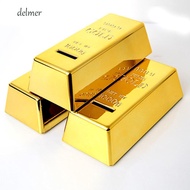 DELMER Piggy Bank Bullion Prop Plastic Gold Bullion Bar Gold Brick Unique Decorative Coin Case