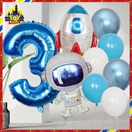 10pcs Astranaut Number Star Balloon Set Kid Birthday Party Photo Backdrop Decoration