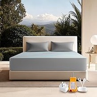 Grounding Fitted Sheet, 10% Pure Silver Fiber & 90% Ultra Soft Cotton, Earth Connected Bedding, Fits