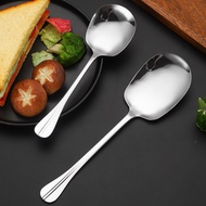 OUKEAI Stainless Steel Restaurant Service Spoon Buffet Public Dish Spoon Large Spoon