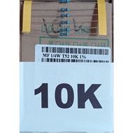 Metal Resistor 10K 1/4Watt MF 1/4W T52-10K-1% Taiwan Resistor