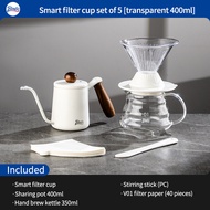 BINCOO Smart Cup Glass Coffee Dripper Pour over Brewing Set Extraction Filter Kit Home Use Integrate