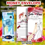 50pcs 3x7 inc SHADES OF RED Custom Wedding / Angpao Envelope (Edit Details Only)