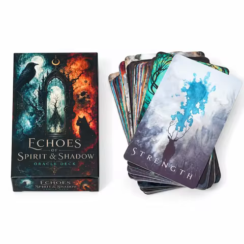 Echoes of Spirit and Shadow Oracle Deck 52 Card Mystical Divination Cards for Intuition Shadow Work 